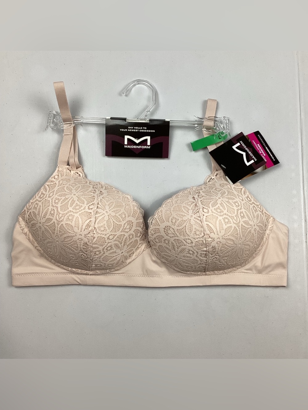 Maidenform Soft Support Wireless Lace Bra Size Large NEW! Retail $40 DM2314